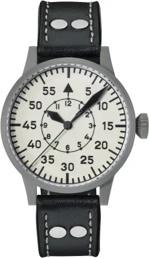 Laco Fliegeruhr mit Leuchtzifferblatt, Automatikuhr, Edelstahlgehäuse, Saphirgla