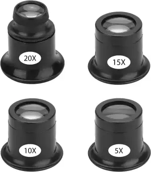 EEEKit Uhrmacherlupe, 4 Stück Augen Lupe, 5x/10x/15x/20x Juwelier Lupe für Uhr H