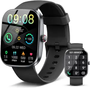 Smartwatch Damen Herren, 1.91'' Zoll HD Smart Watch mit Bluetooth Anrufe, Fitnes