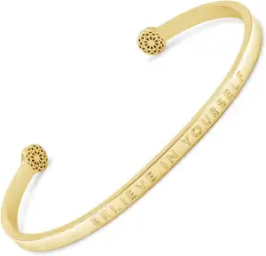 SIMPLE PLEDGE | Believe in Yourself Armreif | Armband Damen mit Gravur in Silber, Gold, Roségold | Perfekt als Schmuck Geschenk | Blindgravur