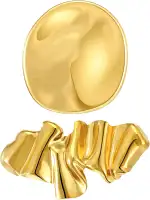 2 Stück Gold Unregelmäßige Brosche, Geometrische Metal Brosche Stilvolle Anstecknadel für Damen Mantel Abendkleid Schmuck