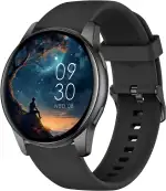 AcclaFit Smartwatch Damen Herren, 1.38 Zoll HD-Display Smart Watch mit Bluetooth Anrufe, Fitness Tracker mit Herzfrequenz SpO2 Schlafmonitor Schrittzähler, IP68 Wasserdicht Fitnessuhr für iOS Schwarz
