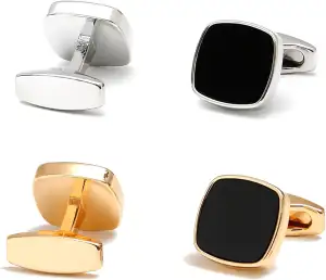 2 Paar Manschettenknöpfe Herren – Klassische Manschettenknöpfe Cufflinks für Hoc