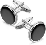 Ouligay Manschettenknöpfe Herren Schwarz Manchettenknoepfe Hochzeit Klassische Manschettenknöpfe Cufflinks for Men Hochzeit Tanzparty Business