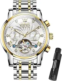 Herrenuhren Automatik Mechanische Armbanduhr mit Tourbillon Kalender Wasserdicht Leuchtende Uhren...