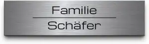 Edelstahl Türschild personalisiert V2A gebürstet mit Lasergravur - 8x2 cm - Name