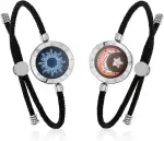 TOTWOO Intelligente Partnerarmbänder für Fernbeziehungen mit App-gesteuerter 1:1-Bluetooth-Kopplung – Romantisches Geschenk mit Leuchten & Vibration bei Berührung, aus 316L-Edelstahl