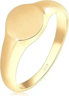 Elli Ring Damen Siegelring Matt Trend in 925 Sterling Silber