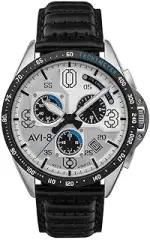 AVI-8 Herren 43mm P-51 Mustang Blakeslee Chronograph Japanese Meca-Quartz Fliegeruhr mit Leder- o...