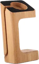Bambus Smartwatch Ladestation Ladehalterung aus Natürlichem Holz für Smartwatch Leichter Tragbarer Ständer mit Schützendem Schwamm Elegantes Design für Zuhause und Büro