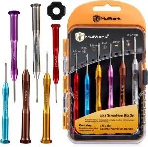 MulWark 6-teiliges Magnetisches Mikro Präzisions Schraubendreher Set - Mini Flac