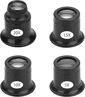 EEEKit Uhrmacherlupe, 4 Stück Augen Lupe Glas Okular, 5x/10x/15x/20x Monokel für