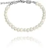 100% Echte Süßwasserperlen Armband - 16-21cm verstellbare Länge - Sommer Unisex Perlenarmband - h...