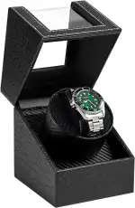 Lian Einzel-Uhrenbeweger mit Leisem Motor für Damen und Herren Automatisch Rotierende Aufbewahrungs- und Präsentationsbox für Mechanische Uhren