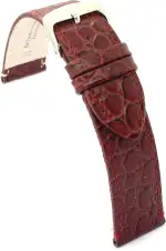 diloy Uhrenarmband aus Leder für klassische Uhren – Rindsleder mit rundem Krokodil-Prägemuster – Flach, klassischer Stil, Edelstahlschließe – Größen 12mm 14mm 16mm 18mm 20mm 22mm P209