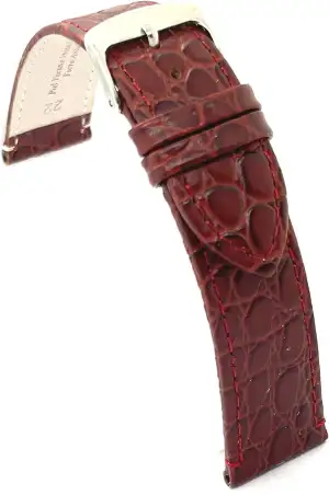 diloy Uhrenarmband aus Leder für klassische Uhren – Rindsleder mit rundem Krokod