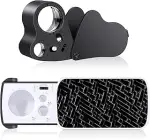 EEEKit Lupe mit Licht, 30X 60X 90X LED Juwelierlupe, 2 Pack Pflanzenlupe für Weed, Rocks, Briefma...