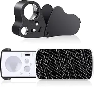 EEEKit Lupe mit Licht, 30X 60X 90X LED Juwelierlupe, 2 Pack Pflanzenlupe für Wee