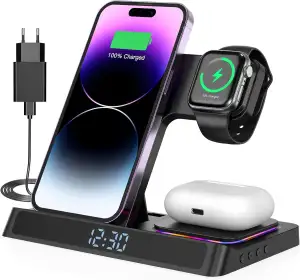 4 in 1 ladestation für iPhone und Watch Kabelloses Ladegerät 15W Faltbarer Induk
