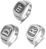 Benutzerdefinierte Männer Initial Siegelring | Familienring graviert Ring mit Initial | Personalisierte Sterling Silber Siegelring erste Pinky Ring for Männer | Anfangsringe Herren Schmuck Geschenke