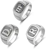 Benutzerdefinierte Männer Initial Siegelring | Familienring graviert Ring mit Initial | Personali...