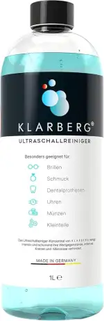 KLARBERG® 1L Ultraschallreiniger Konzentrat I Reinigung von Brillen, Schmuck, Zahnersatz, Uhren i...
