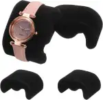 QUARKZMAN 4 Stück Uhrenkissen, M-förmiges Uhren-Display-Kissen aus Samt, Ersatz für Uhrenarmband-Display-Aufbewahrung Schwarz