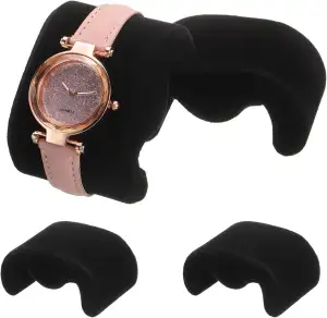 QUARKZMAN 4 Stück Uhrenkissen, M-förmiges Uhren-Display-Kissen aus Samt, Ersatz 