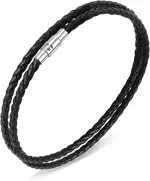 Yolev Lederarmband Geflochtenes Bracelet Double Wrap Geflochtenes Lederarmband für Herren Damen Speroto New Mens Bracelet Bead and Leather Braided