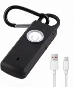 Wiederaufladbarer Persönlicher Alarm mit 130dB Lautstärke & LED-Licht, USB-C, IPX3 wasserdicht. Sicherheits-Schlüsselanhänger für Frauen, Kinder und Senioren