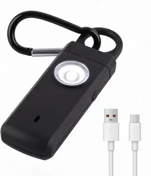 Wiederaufladbarer Persönlicher Alarm mit 130dB Lautstärke & LED-Licht, USB-C, IP