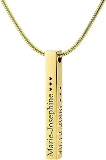 UNIQAL - Gravur-Halskette aus Edelstahl – Persönlicher Anhänger mit Name, Datum 