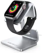 Lamicall Ladestation für Apple Watch, Charging Dock Station - Halterung Ständer für Apple Watch Series 11,10, 9, 8, SE3, Ultra 3, iWatch Series 7/6/5, 49mm / 46mm / 44mm / 42mm / 40mm / 38mm - Silber