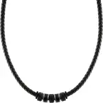 Casisto.J Leder Halskette, Halsband Edelstahl, CLede Herren Halsschmuck, anhänger kette, lederband Schwarz, lederkette Kommt in Schmuck Geschenk Box