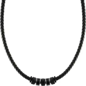 Casisto.J Leder Halskette, Halsband Edelstahl, CLede Herren Halsschmuck, anhänge