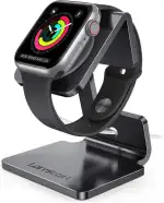 Lamicall Ladestation für Apple Watch, Charging Dock Station - Halterung Ständer für Apple Watch Series 11,10, 9, 8, SE3, Ultra 3, iWatch Series 7/6/5, 49mm / 46mm / 44mm / 42mm / 40mm / 38mm - Schwarz