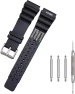 Weiches Silikonarmband 20mm Silikon-Kautschuk Uhrenarmband Sport Taucheruhr Armband Butterflyschließe mit Edelstahl Dornschließe Ersatz Strap inkl Werkzeug mit Citizen Promaster Hyper Aqualand Duplex