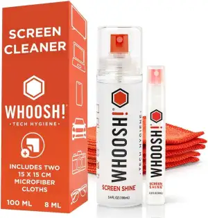 WHOOSH! Screen Cleaner Spray und Tücher - 100 und 8 ml + 2 Mikrofasertücher - Du