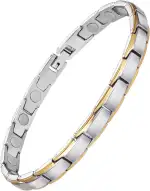 Jeracol Titanstahl magnetarmband damen, magnetische Brazaletes mit 3500 Gauss Magneten, verstellbares magnetisches Handgelenkband mit Entfernungswerkzeug und Schmuck