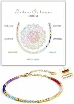 happymaker - Edelstein Perlenarmband mit 925 Sterling Silber oder vergoldeten Perlen, handgeferti...