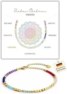 happymaker - Edelstein Perlenarmband mit 925 Sterling Silber oder vergoldeten Pe