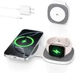 Faltbar 2 in 1 Ladestation für Apple Watch und iPhone für MagSafe iPhone 17e/Air/17/16/15/14/13/1...