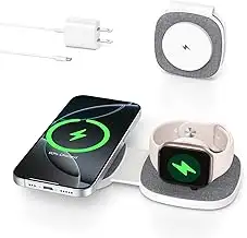 Faltbar 2 in 1 Ladestation für Apple Watch und iPhone für MagSafe iPhone 17e/Air