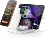 Intoval 5-in-1 Ladestation, kompatibel mit iPhones 17/17 Pro/17 Pro Max, iPad Pro/Air/Mini, Apple Watch 11/Ultra 3/Ultra 2/Ultra/10/9/8/7/6/SE, kabellose Ladestation für mehrere Geräte (G805, Weiß)