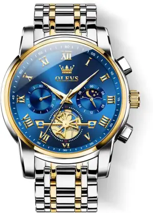 OLEVS Uhren Herren Chronograph Wasserdicht Analog Quarz Uhr Herren Mode Lässig B