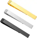 Krawattenklammer Herren 3 Stück Klassische Metall Krawattennadel für Anzug & Business Freund Geschenk Festliche Anlässe Accessoire (Gold, Schwarz, Silber)