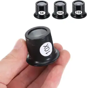 3 Stück Uhrmacherlupe, 5X 10X 15X Uhrenlupe Monokularlupe Lupenbrille Monokular,