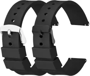 Cobee 2 Stück Silikon Uhrenarmbänder Schnell lösbare Wasserdichte Weiche Uhrenar