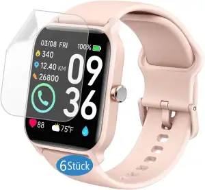 Schutzfolie kompatibel für aeac IDW19 / IDW13 / IDW15 Smartwatch 1,8" (6 Stück) 