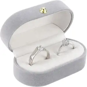 Generisch Ringbox 2-Ringe In Einer Leichten Und Glatten Ringbox, Grau, Handgemac